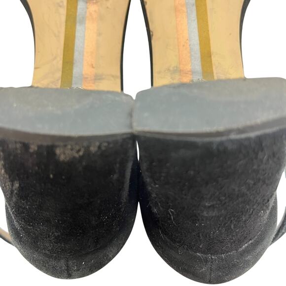 Sam Edelman Holmes Leather Black Suede Ankle Strap High Heels Shoes Party sz 7 - Picture 8 of 16